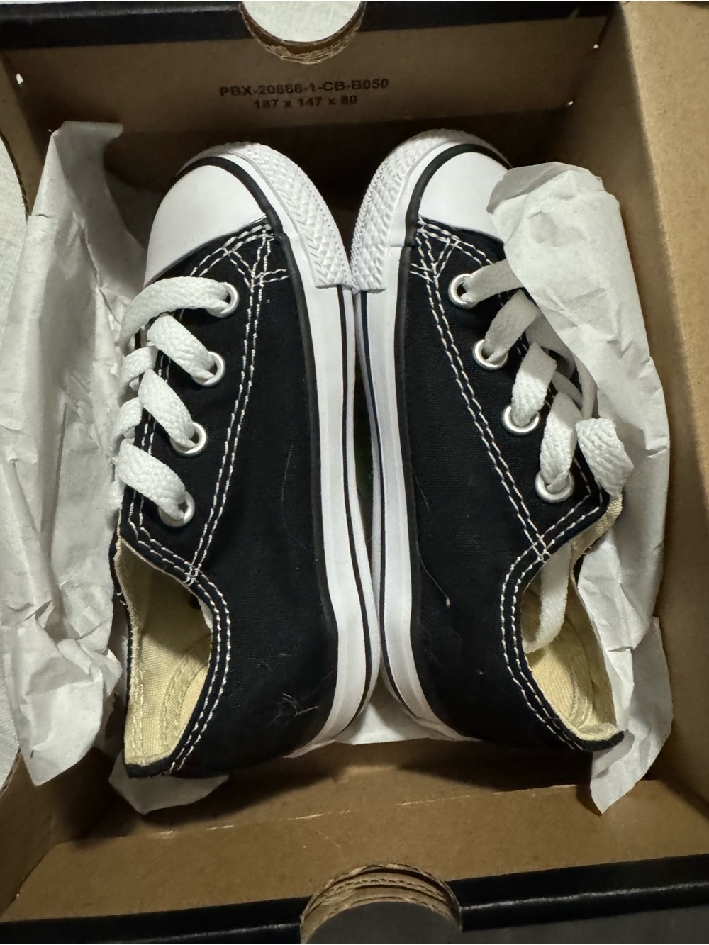 Converse Kids Low-Top Canvas Sneakers in Black and White